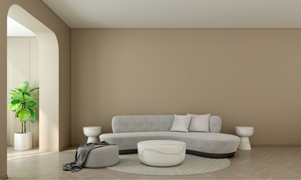 parete salotto sui toni del beige